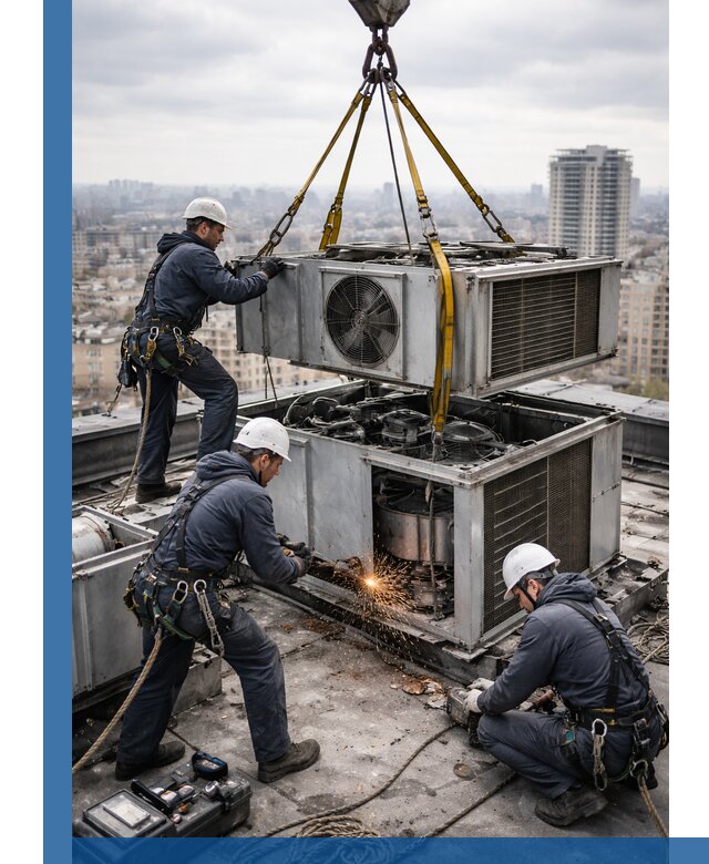 Демонтаж крышной установки в Инте любой сложности