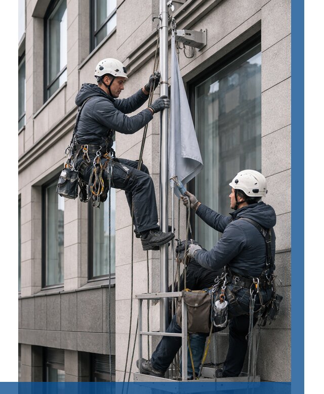 Установка флагов на фасаде в Инте от 4564 р. | ВЫСОТНИК-Инт