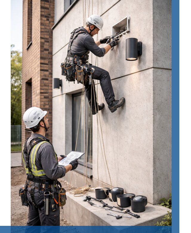 Монтаж фасадного освещения в Инте от 2536 р. | ВЫСОТНИК-Инт