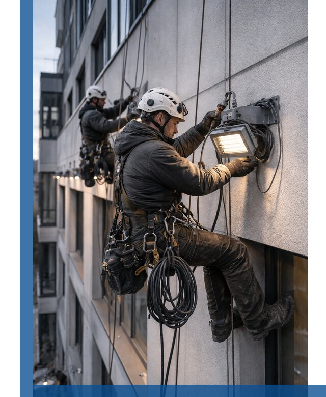 Монтаж фасадного освещения в Инте установка и подключение