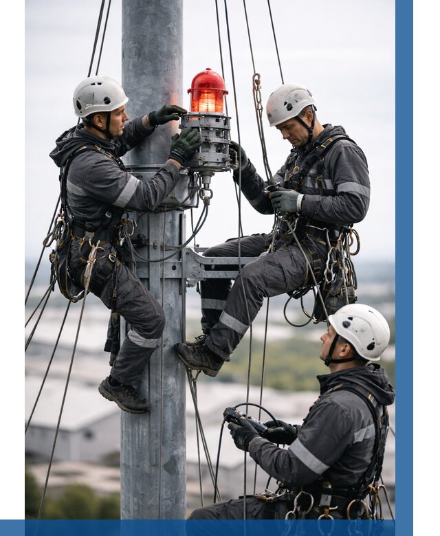 Монтаж заградительных огней в Инте от 8621 р. | ВЫСОТНИК-Инт