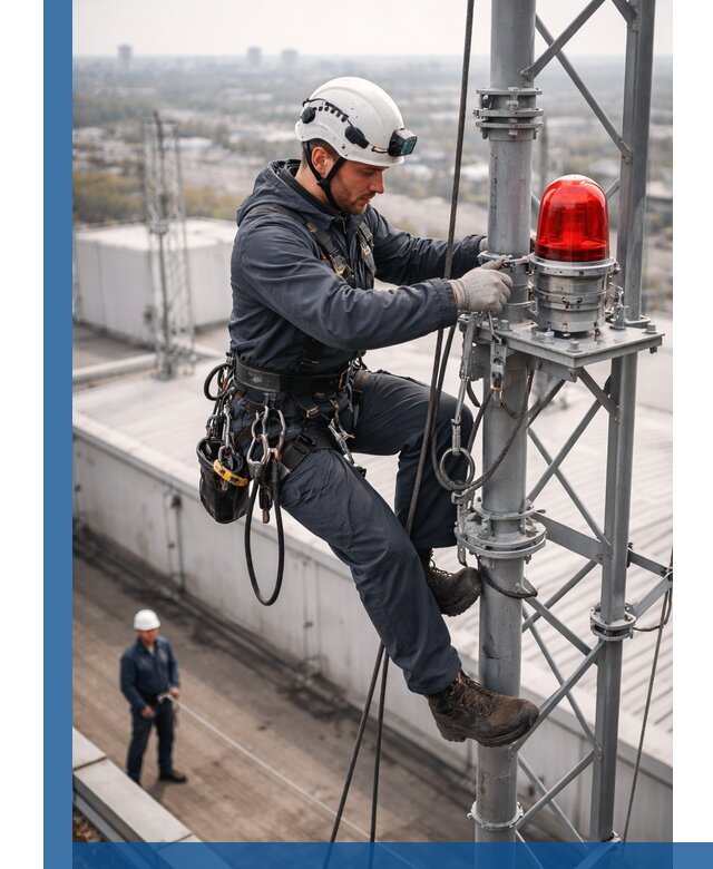 Монтаж заградительных огней и обслуживание объектов в Инте