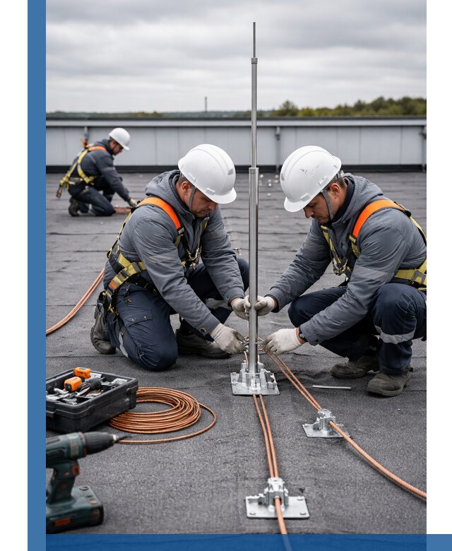 Монтаж молниезащиты на кровле в Инте под ключ с гарантией