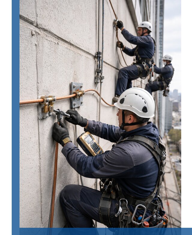 Монтаж системы заземления здания и молниезащиты в Инте