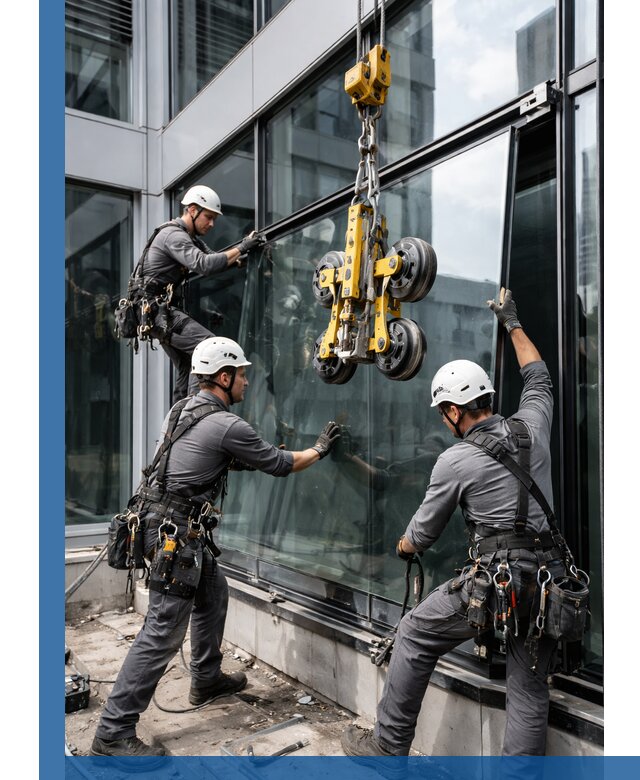 Структурное остекление фасадов в Инте монтаж и обслуживание