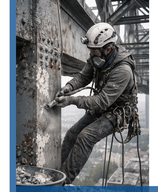 Удаление старой краски с металлических конструкций в Инте