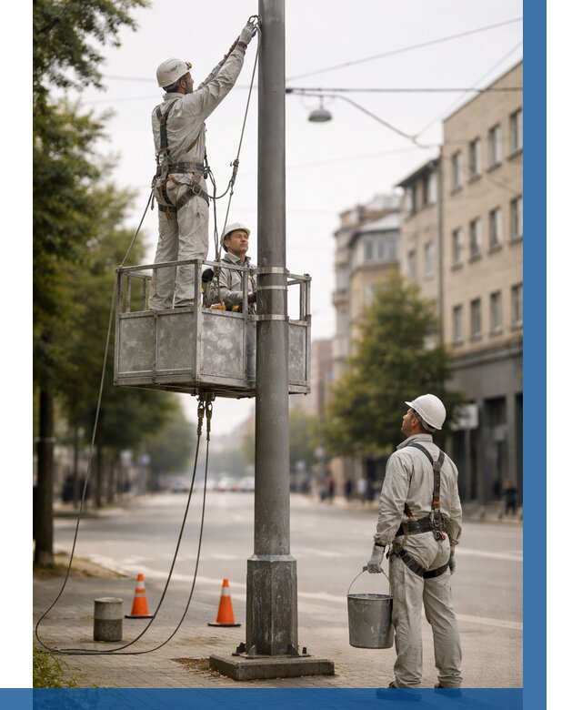 Покраска опор освещения в Инте от 5071 р. | ВЫСОТНИК-Инт