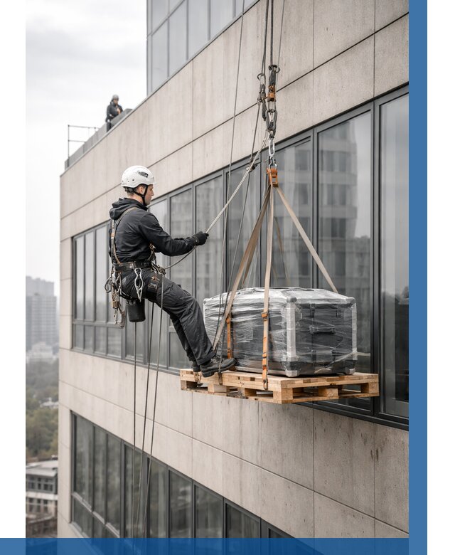 Спуск груза по фасаду в Инте от 3550 р. | ВЫСОТНИК-Инт