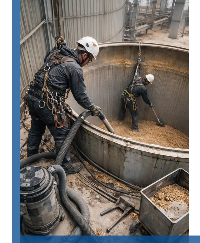 Профессиональная чистка зерновых бункеров в Инте с выездом