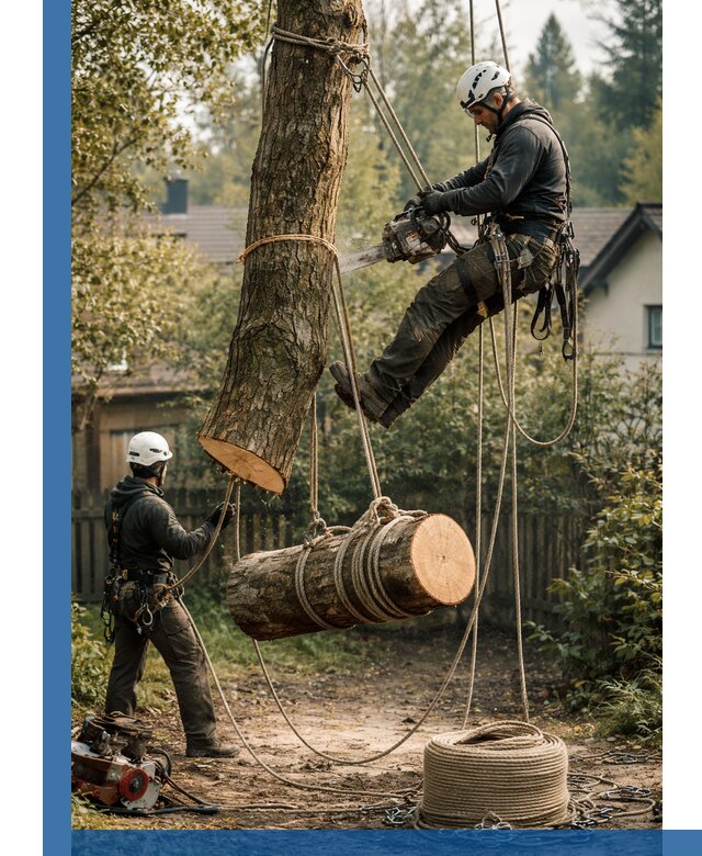 Валка деревьев частями в Инте, безопасно и аккуратно