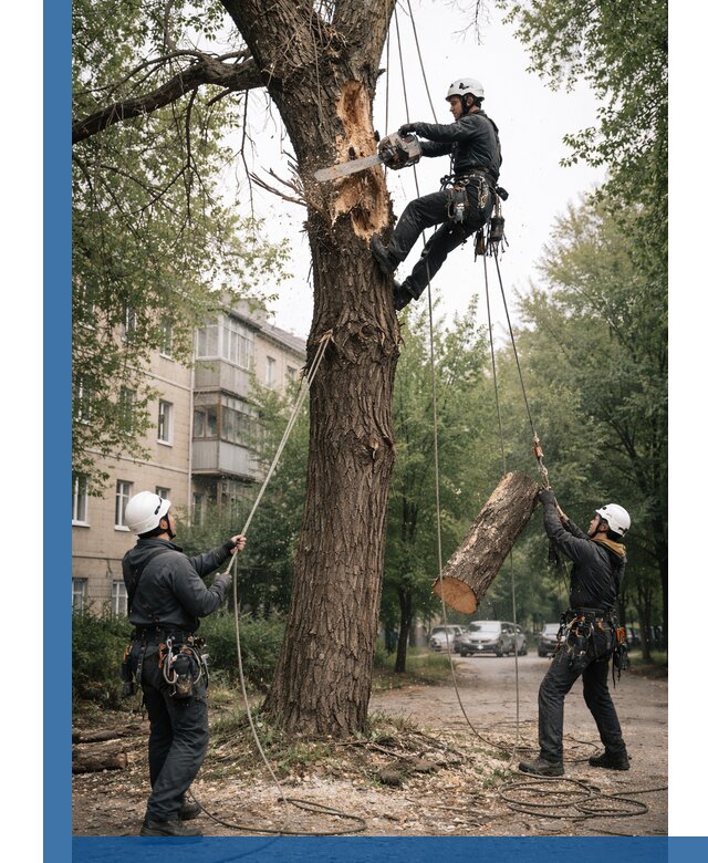 Срочное удаление аварийных деревьев в Инте с гарантией безопасности