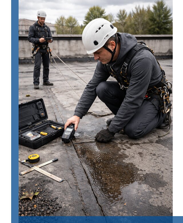 Обследование кровли на протечки и выявление дефектов в Инте