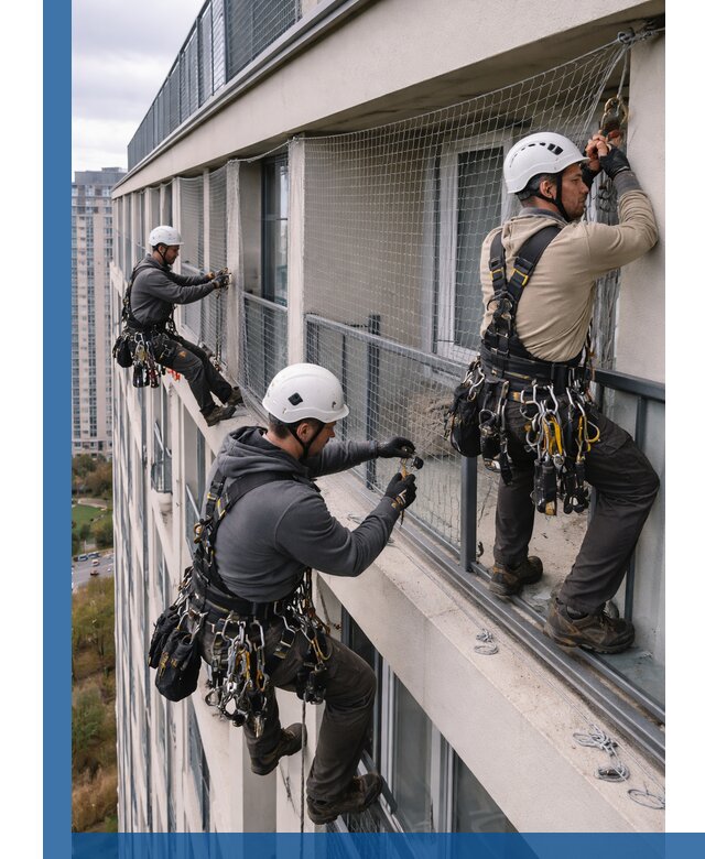 Профессиональный монтаж защитной сетки от птиц в Инте